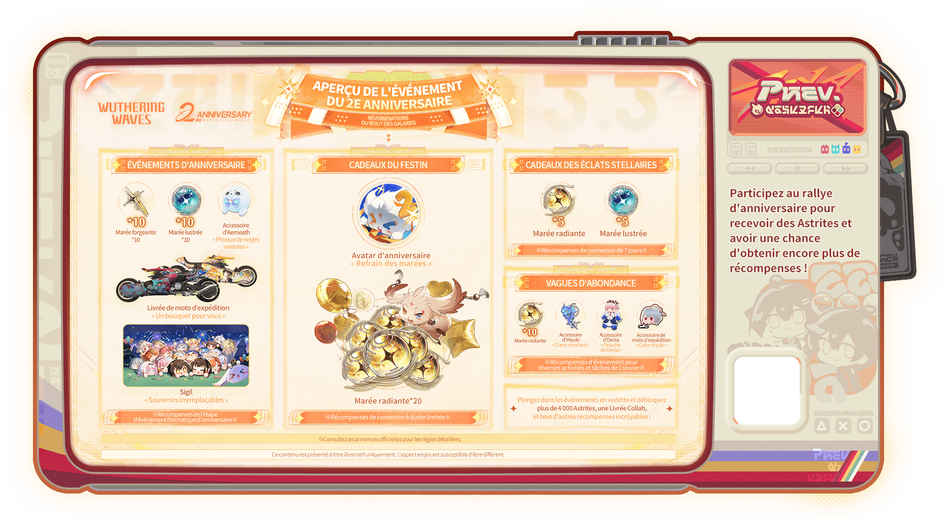 2e anniversaire disponible le 30 avril (UTC+8)